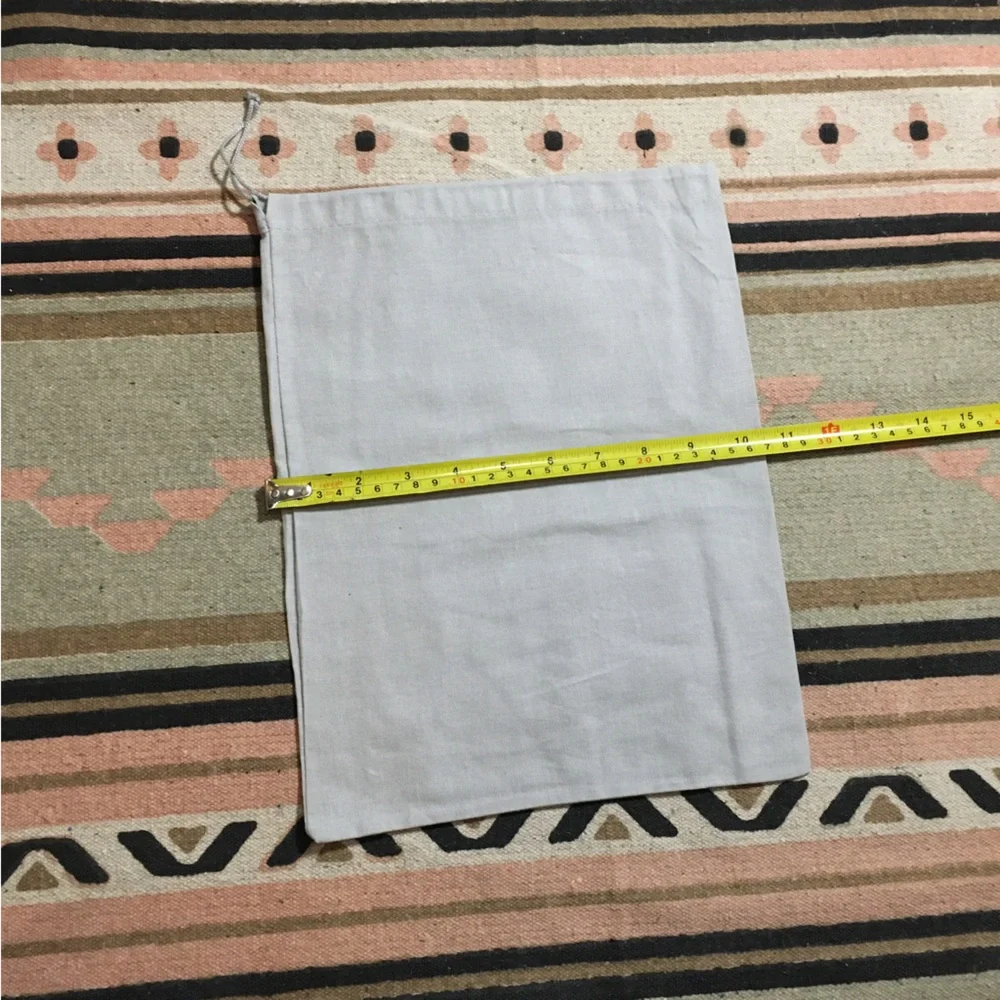 Manolo Blahnik light grey drawstring dustbag for shoes heels 11.5” x 13” medium